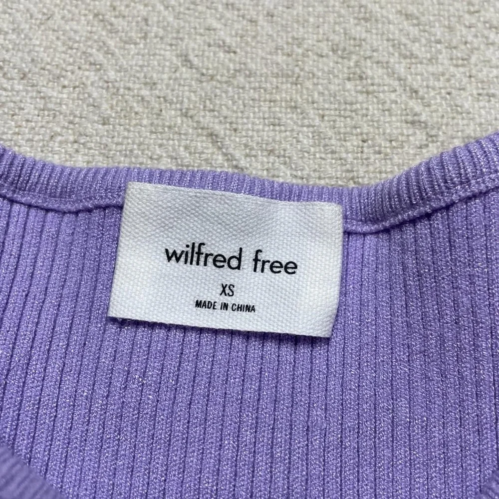 Aritzia Wilfred Cut Out Lavender Pastel Purple Ribbed Mini Dress XS - Picture 5 of 6
